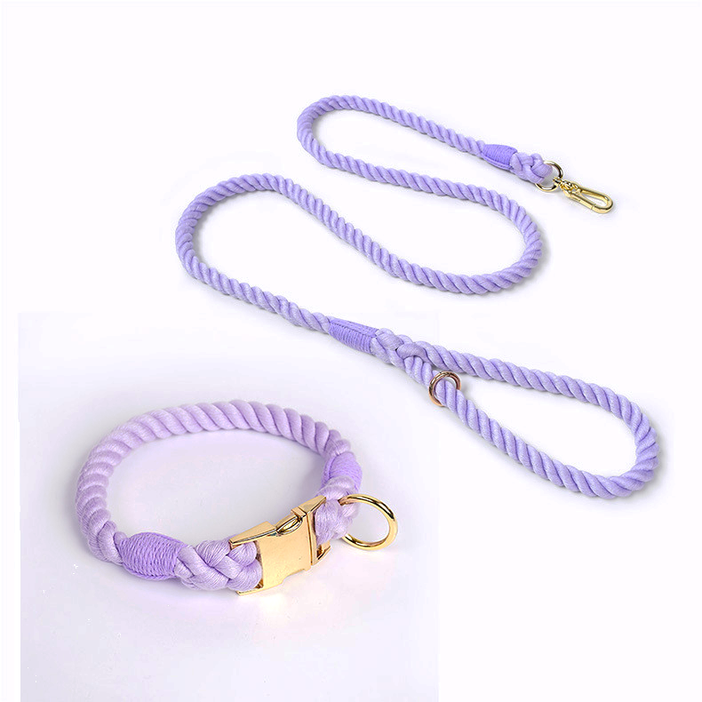 Prism Hand-Braided Rope Set, Metal Buckle - Violet