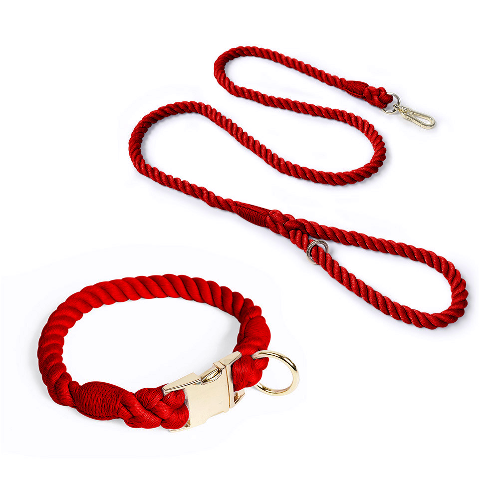 Prism Hand-Braided Rope Set, Metal Buckle - Wine