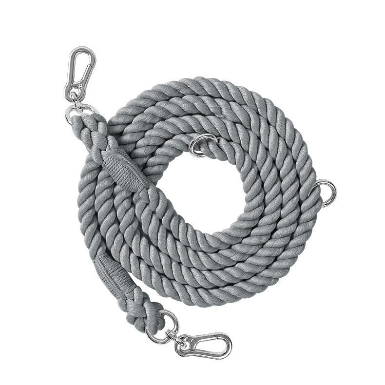 Pastel Braided Cotton Multi-Length Running Lead - Charcoal