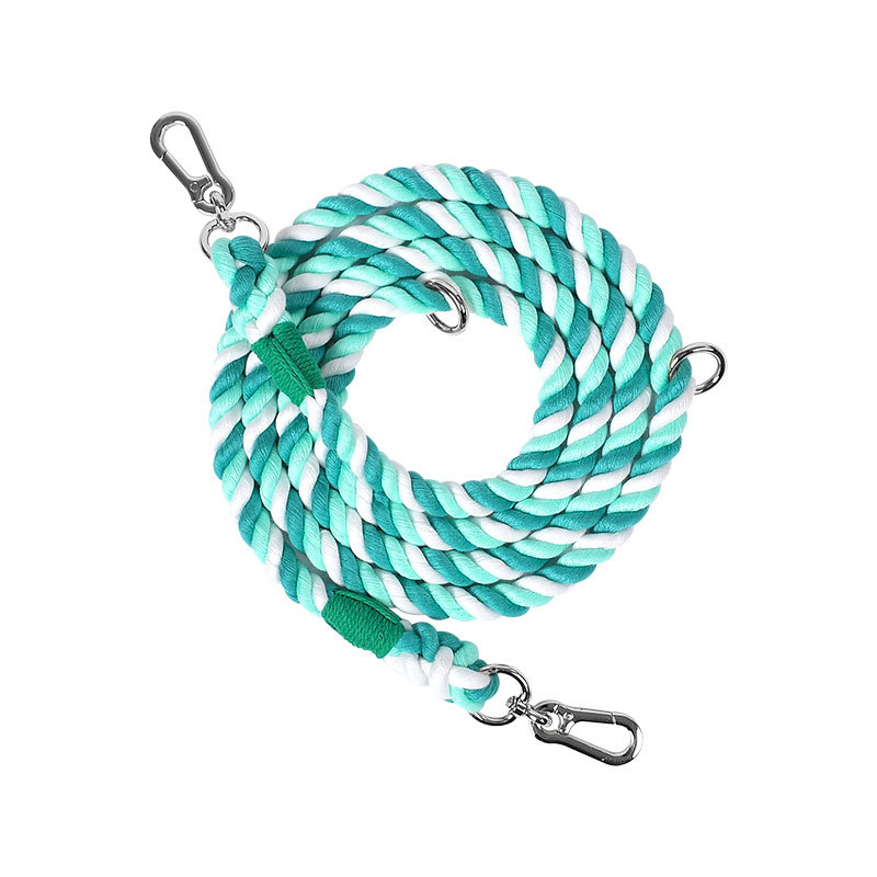 Pastel Braided Cotton Multi-Length Running Lead - Fern Green
