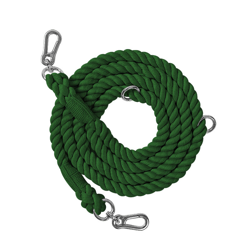 Pastel Braided Cotton Multi-Length Running Lead - Forest
