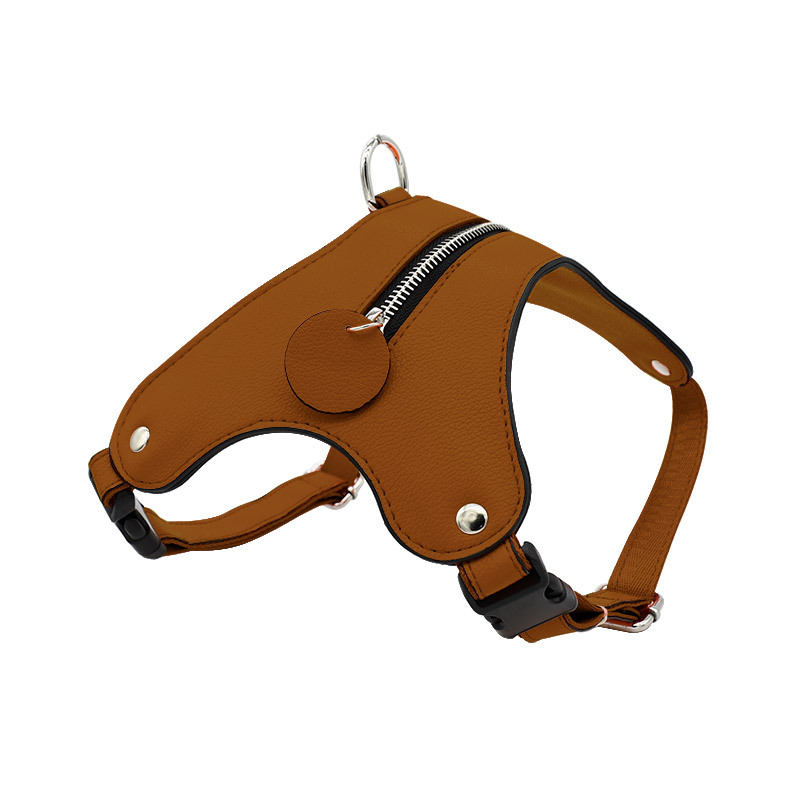 Zip Pocket Harness in Bright Orange - Tan
