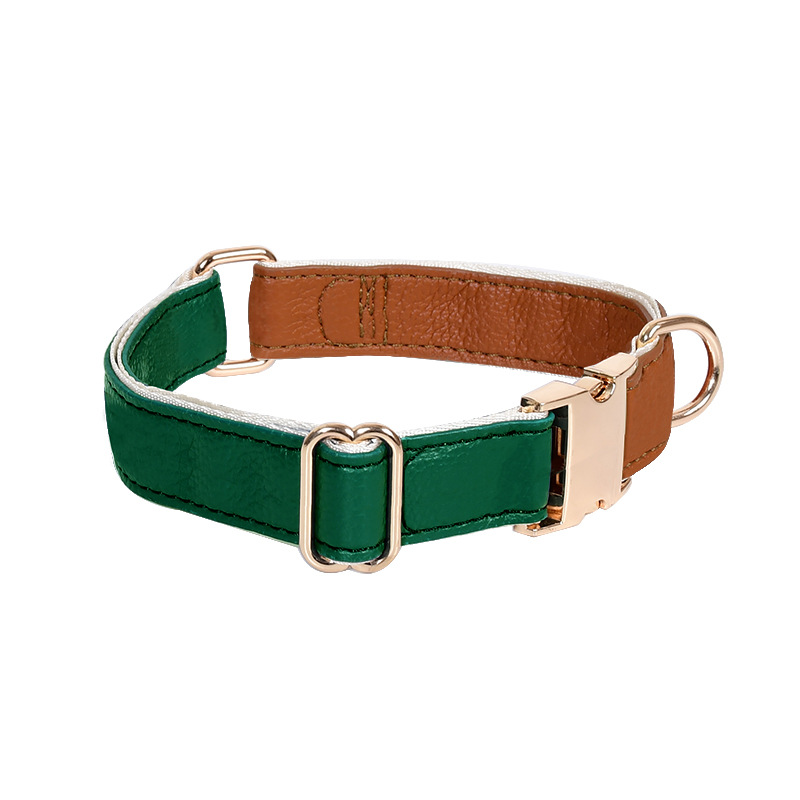 Two-Tone Vegan Leather Walk Set with Multi-Way Collar - Tan