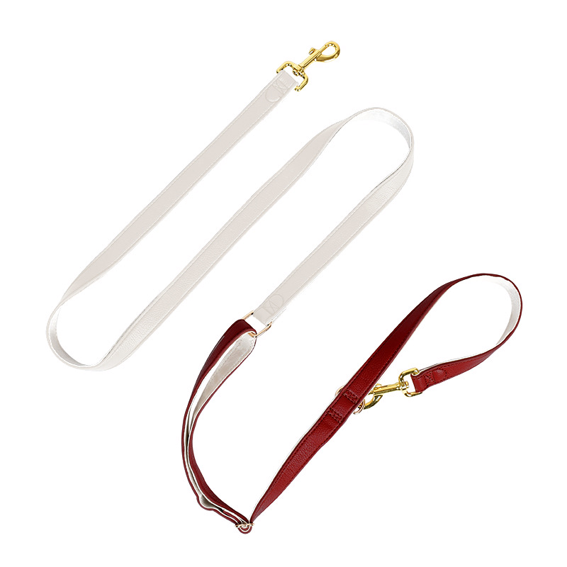Two-Tone Vegan Leather Walk Set with Multi-Way Lead - Multi-function Red