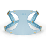 Butter Yellow Bow Harness Trio - Blue