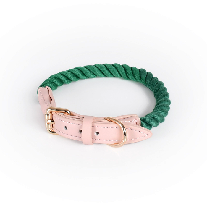 Berry Swirl Rope Collar, Pink Trim