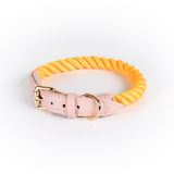 Berry Swirl Rope Collar, Pink Trim - Honey Orange