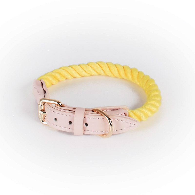 Berry Swirl Rope Collar, Pink Trim - Lemon