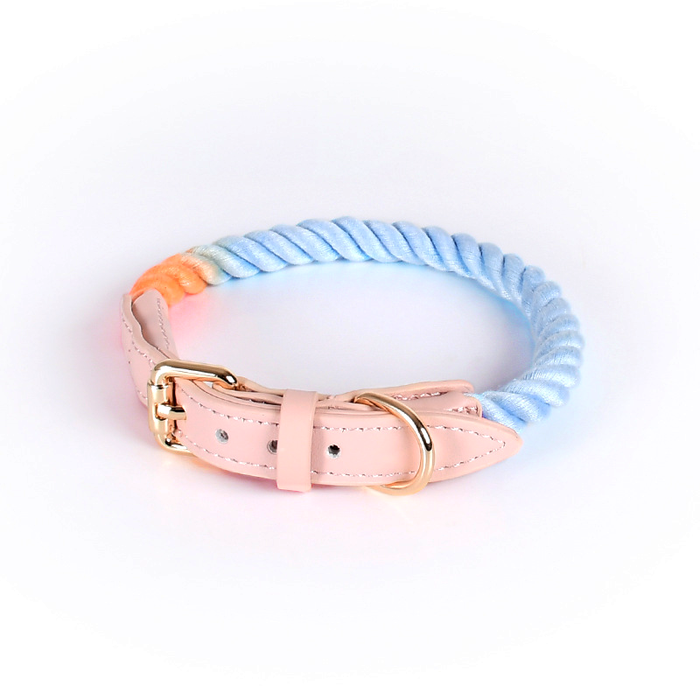 Berry Swirl Rope Collar, Pink Trim