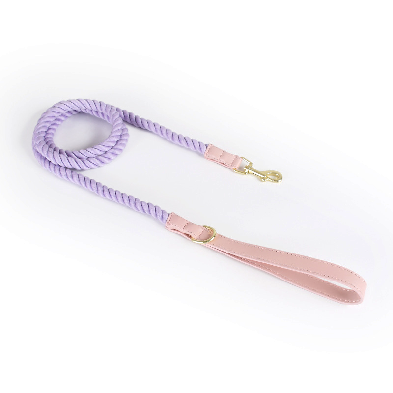 Berry Swirl Rope Lead, Pink Trim - Blue Violet
