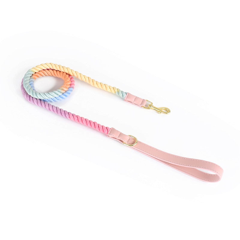 Berry Swirl Rope Lead, Pink Trim