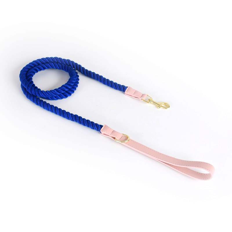 Berry Swirl Rope Lead, Pink Trim - Navy