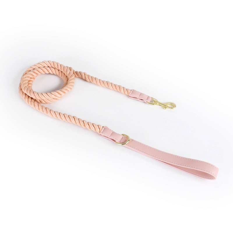 Berry Swirl Rope Lead, Pink Trim - Powder Pink