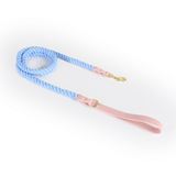 Berry Swirl Rope Lead, Pink Trim - Sky Blue