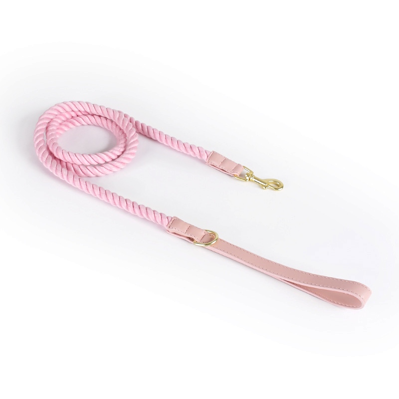 Berry Swirl Rope Lead, Pink Trim - Soft Pink