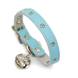 Sparkle Stud Collar with Engravable Tag - Blue