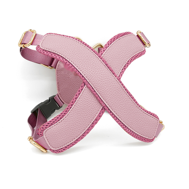 Crossover Harness & Lead Set with Mesh-Padded Handle - Blush