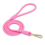 Powder Blue Rope Lead with Chain Martingale - Rope Blush Pink