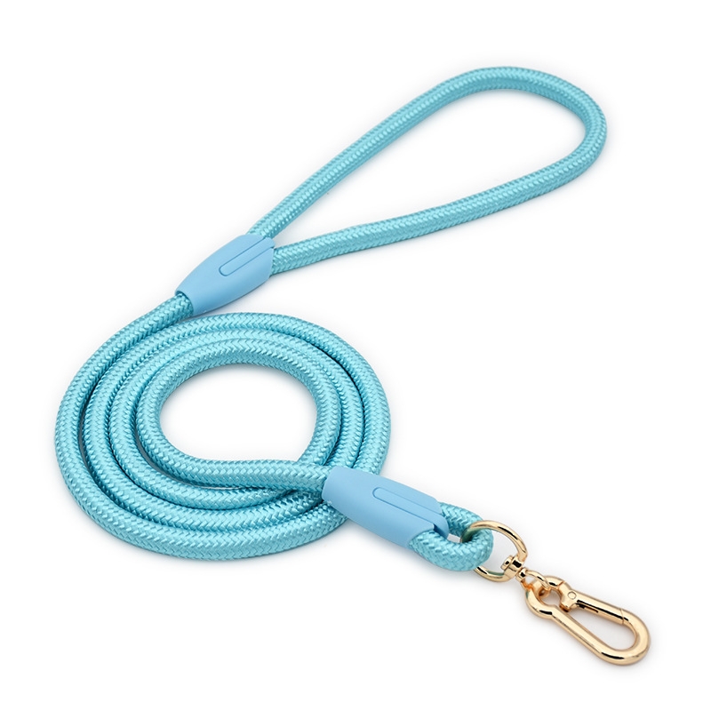 Powder Blue Rope Lead with Chain Martingale - Rope Sapphire