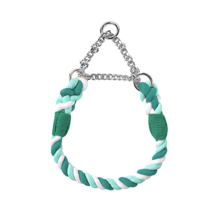 Rainbow Rope Martingale Collar with Chain
