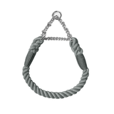 Rainbow Rope Martingale Collar with Chain - Grey
