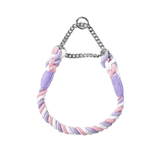 Rainbow Rope Martingale Collar with Chain - Unicorn