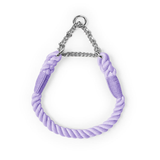 Rainbow Rope Martingale Collar with Chain - Violet