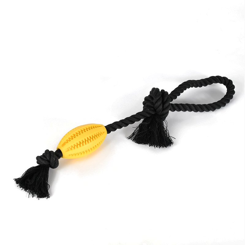 Silicone Treat Ball Rope Tug Toy with Chew Ridges