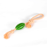 Silicone Treat Ball Rope Tug Toy with Chew Ridges - Powder Pink