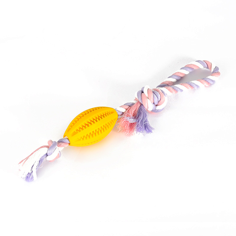 Silicone Treat Ball Rope Tug Toy with Chew Ridges - Unicorn