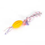Silicone Treat Ball Rope Tug Toy with Chew Ridges - Unicorn