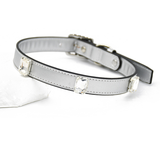 Crystal Stud Walk Set with Collar & Bag Holder - Silver