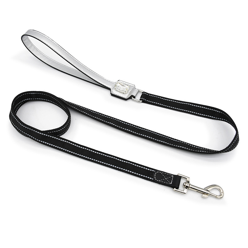 Crystal Stud Walk Set with Lead & Bag Holder - Silver