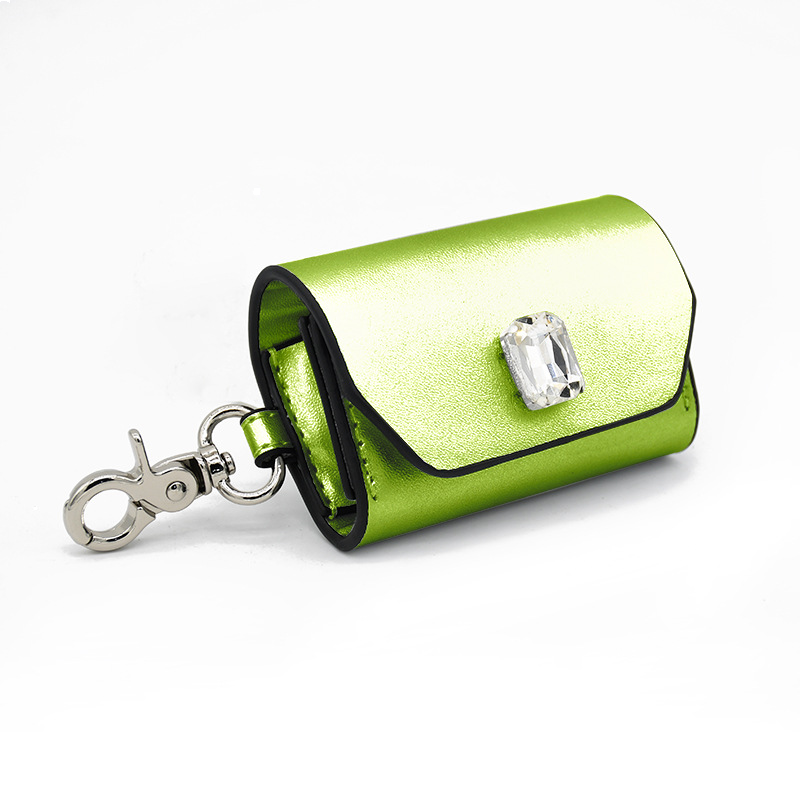 Crystal Stud Walk Set with Poop Bag Holder & Bag Holder - Green