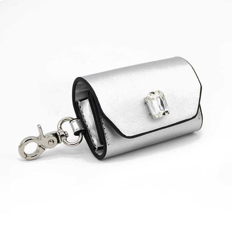 Crystal Stud Walk Set with Poop Bag Holder & Bag Holder - Silver