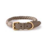 Sunflower Round-Braid Collar, Vegan Leather - Mist Grey