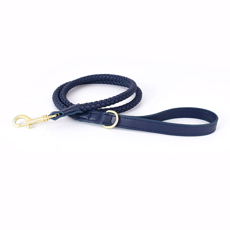 Sunflower Round-Braid Lead, Vegan Leather