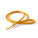 Sunflower Round-Braid Lead, Vegan Leather - Sunlight Yellow 120 cm