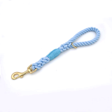 Pastel Twist Short Traffic Lead with Buckle Collar - Sky Blue