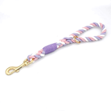 Pastel Twist Short Traffic Lead with Buckle Collar - Unicorn