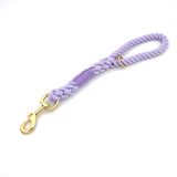 Pastel Twist Short Traffic Lead with Buckle Collar - Violet