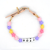 Candy Bead Personalised Name Collar for Small Dogs & Cats - Blush Leather