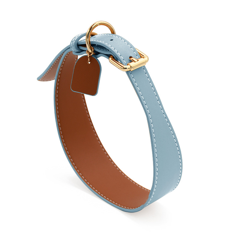Wide Contour Collar in Tan Vegan Leather