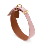 Wide Contour Collar in Tan Vegan Leather - Blush