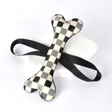 Checkerboard Bone Tug Toy with Long Strap Handle - view 2