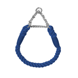 Gradient Rope & Chain Martingale Collar, Braided Cotton - Navy