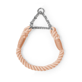 Gradient Rope & Chain Martingale Collar, Braided Cotton - Powder Pink