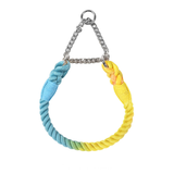 Gradient Rope & Chain Martingale Collar, Braided Cotton - Rainbow