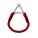 Gradient Rope & Chain Martingale Collar, Braided Cotton - Wine