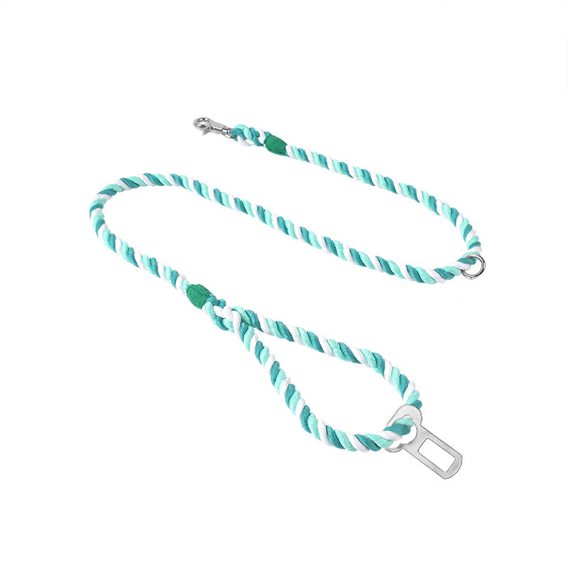 Road Trip All-in-One Rope Lead with Seatbelt Clip - Fern Green
